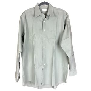 Pierre Cardin Men Shirt Sze 34/35 - 16 1/2 Sage Green Long Sleeve Classic Office